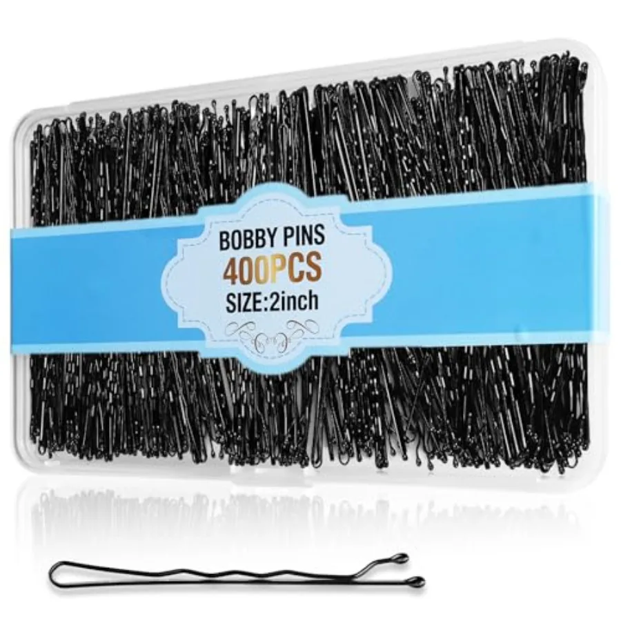 400Pcs Bobby Pins, Premium Curved Bobby Pin Blonde Hair Secure-Hold and Pain-Free, 2-Inch Non-Sliding Bobby Pins, Invisble Wave