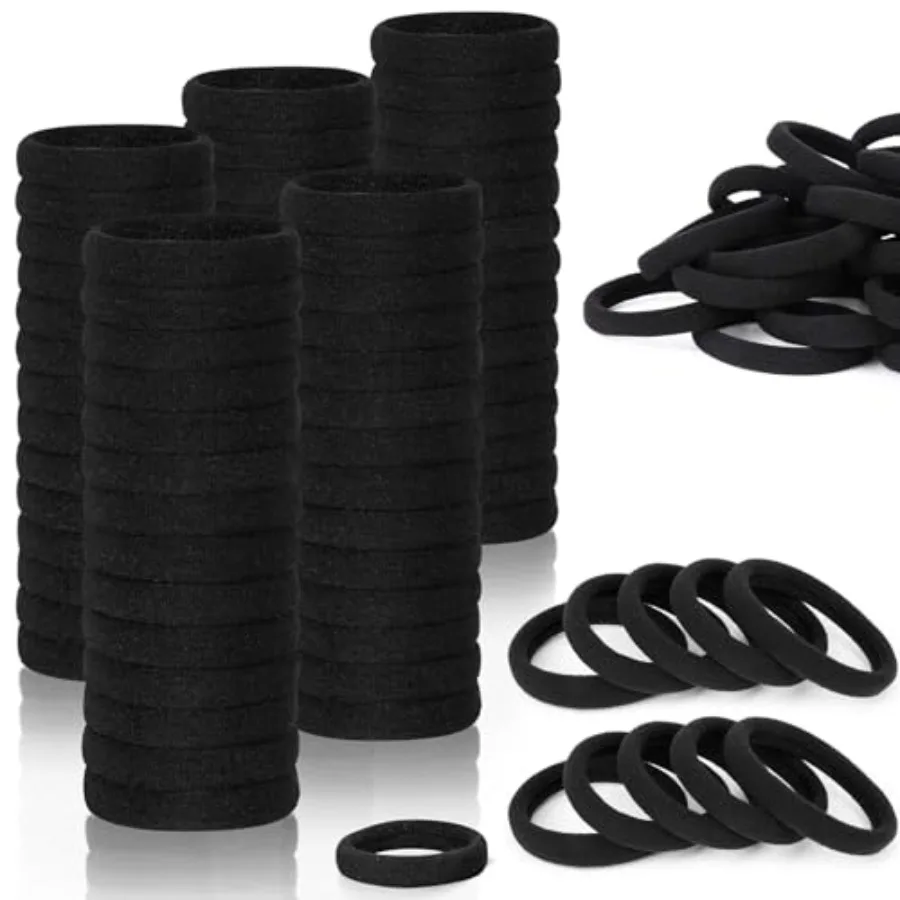 Hair Ties for Girls Elastic Hair Tie 200 PCS Black Soft for Medium Hair Hair Accessories for Women Perfect for Long Lasting Bra