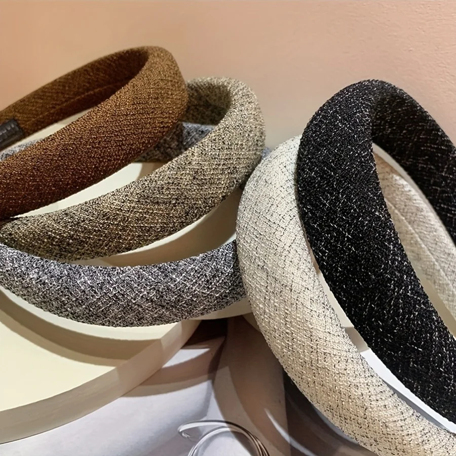 1PCS headband, simple weaving temperament, black and white plaid headband, sweet headband and elegant women's hair accessories.