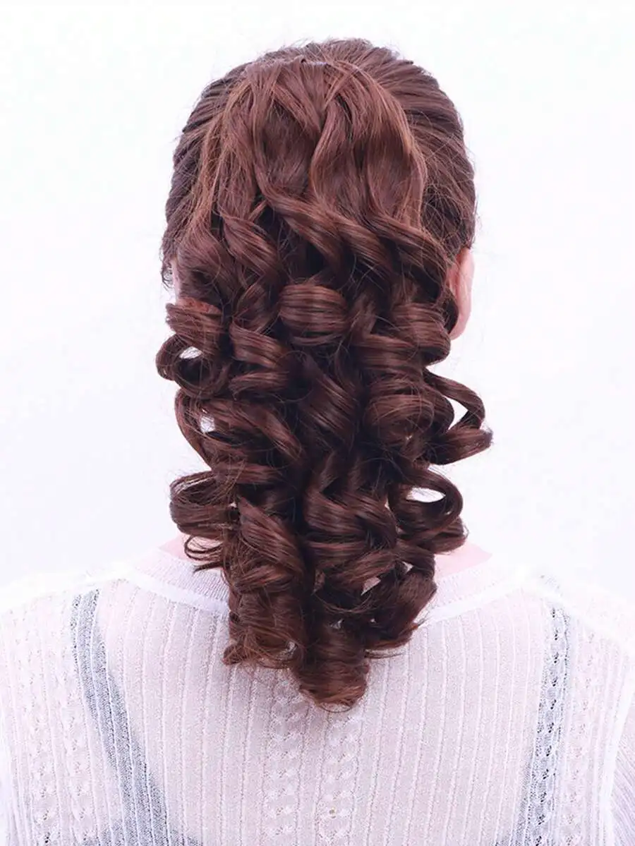 Princess Style Elastic Hair Rollers Claw Clips For Curly Ponytail Hair Jaw Clip Hair Clamps Hair Clutch Hair Catcher Clip,