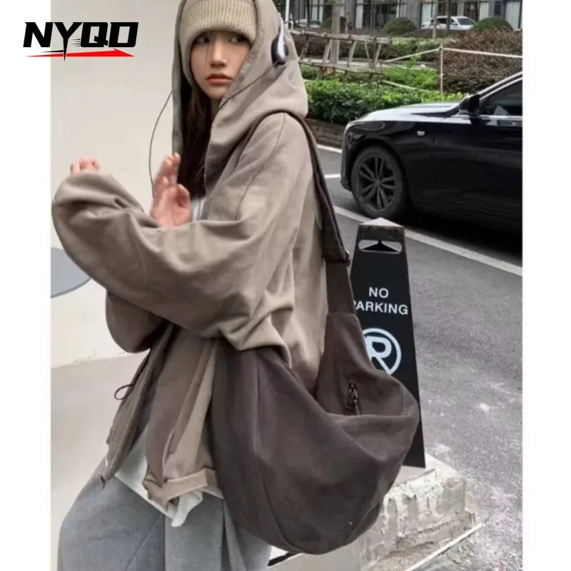 Retro Canvas Dumpling Bags Large Capacityfashionable and Simple Shoulder Crossbody Bag Casual and Versatile Tote Bag