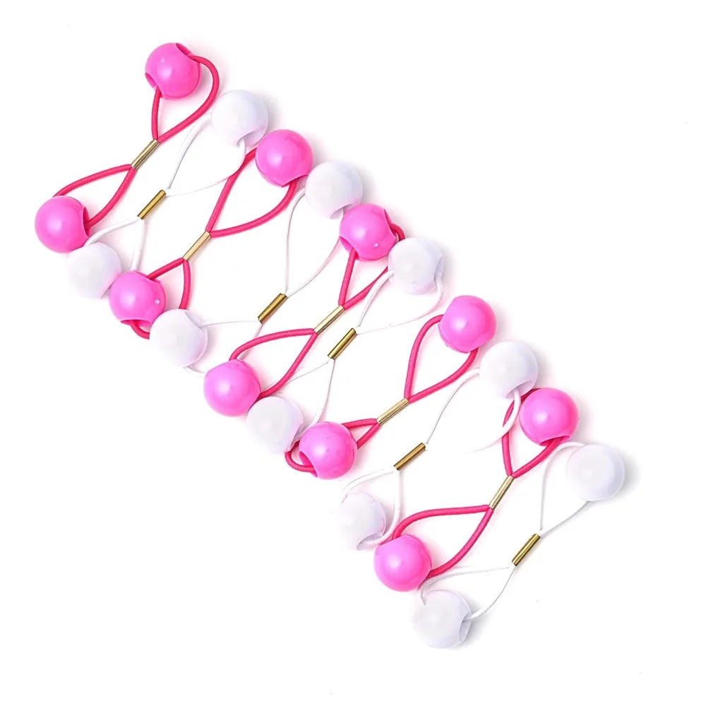 HOT SALE 10 Pieces 16mm Ball Hair Ties Bubble Ponytail Holders for Kids Girls Women Toddlers Twin Bead Elastic Hair Accessories Cute Hair Bands with Balls Pink Assorted BEST SELLER