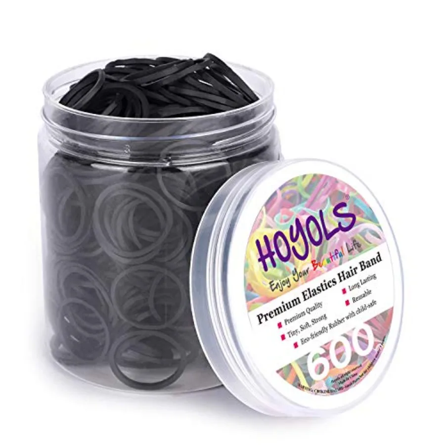3/4" Inch Hair Rubber Bands for Hair Ties Small Mini Elastics Bands Large Braiding Ponytail Holders for Girls No Damage 600pcs