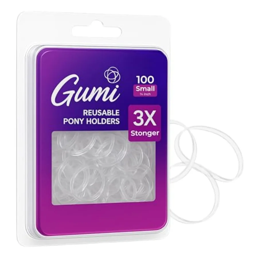 Gumi good Hair Elastics - Ouchless Damage Elastic Hair Bands Clear - Small