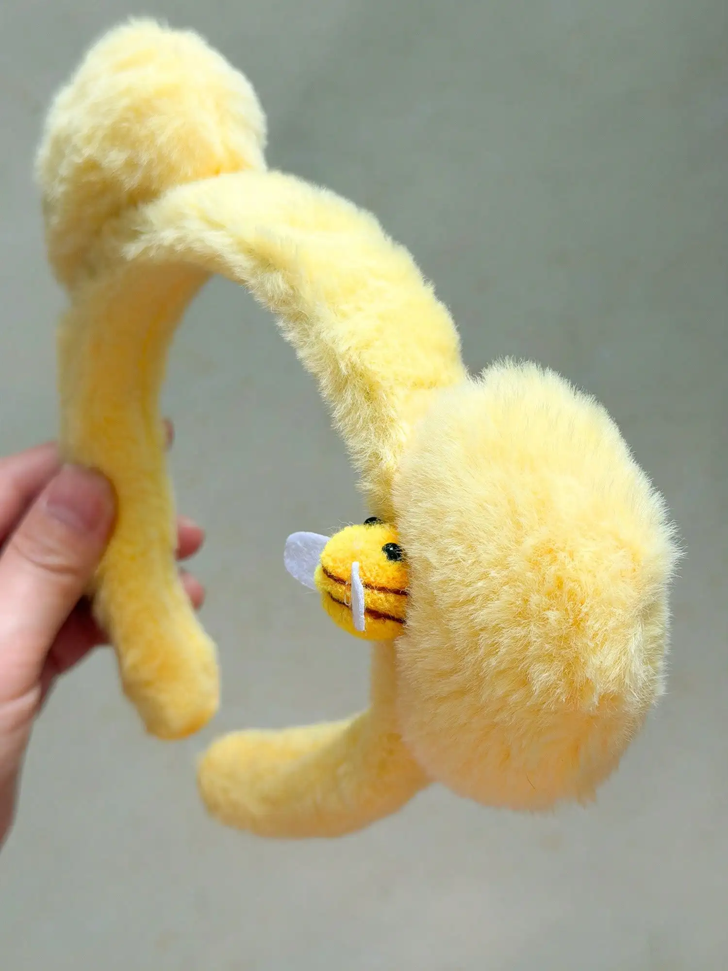 Yellow Headband, Cute Plush Ear Headband, Facial Wash Headband, Girls Hair Accessories, Cartoon Bee Hair Clip,Festival,Party