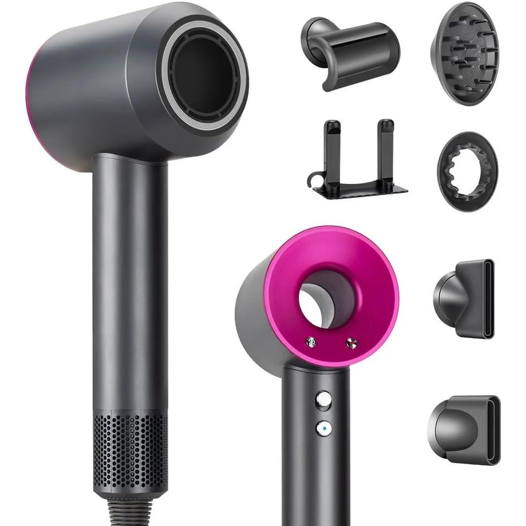 Secador de Pelo Super Hair Dryer de Nueva Generación Profesional de Alta Potencia con 5 Accesorios | Secado Rápido y Antiencrespamiento 1300W, CABLE 1.8M