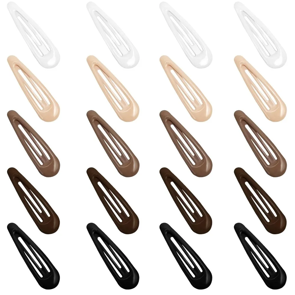 Water Drop Hair Clips Non Slip Heavy Coated Metal Barrettes for Women Girls Hair Accessories Set of 20 PCS Mixed Colors