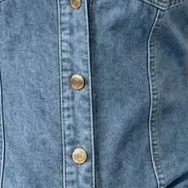 Women Country Shirt Patchwork Cold Shoulder Long Sleeve Denim Tops Lapel Buttons Placket Shirt Country Concert Clothing