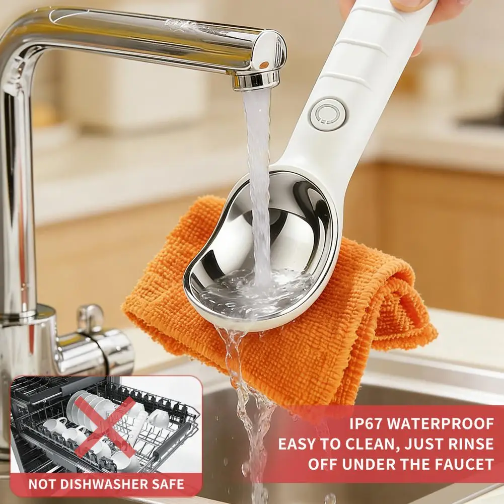 Rust-proof Ice Cream Scoop Electric Ice Cream Scoop Rechargeable Stainless Steel Ice Cream Scooper Nonstick Gelato for Hard