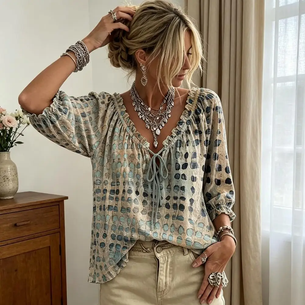 Women Summer Casual Shirt,Loose Fit Tunic Tops, Plaid Print Loose Flowy Tops, Lightweight Chiffon Blouse for Daily Wear