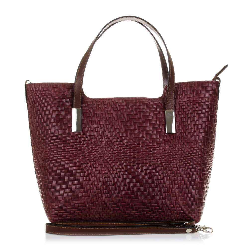 Firenze Artegiani. Filippa Bolso tote Mujer.Piel auténtica Gamuza Grabado Entrelazado . Made in Italy. Vera Pelle Italiana.