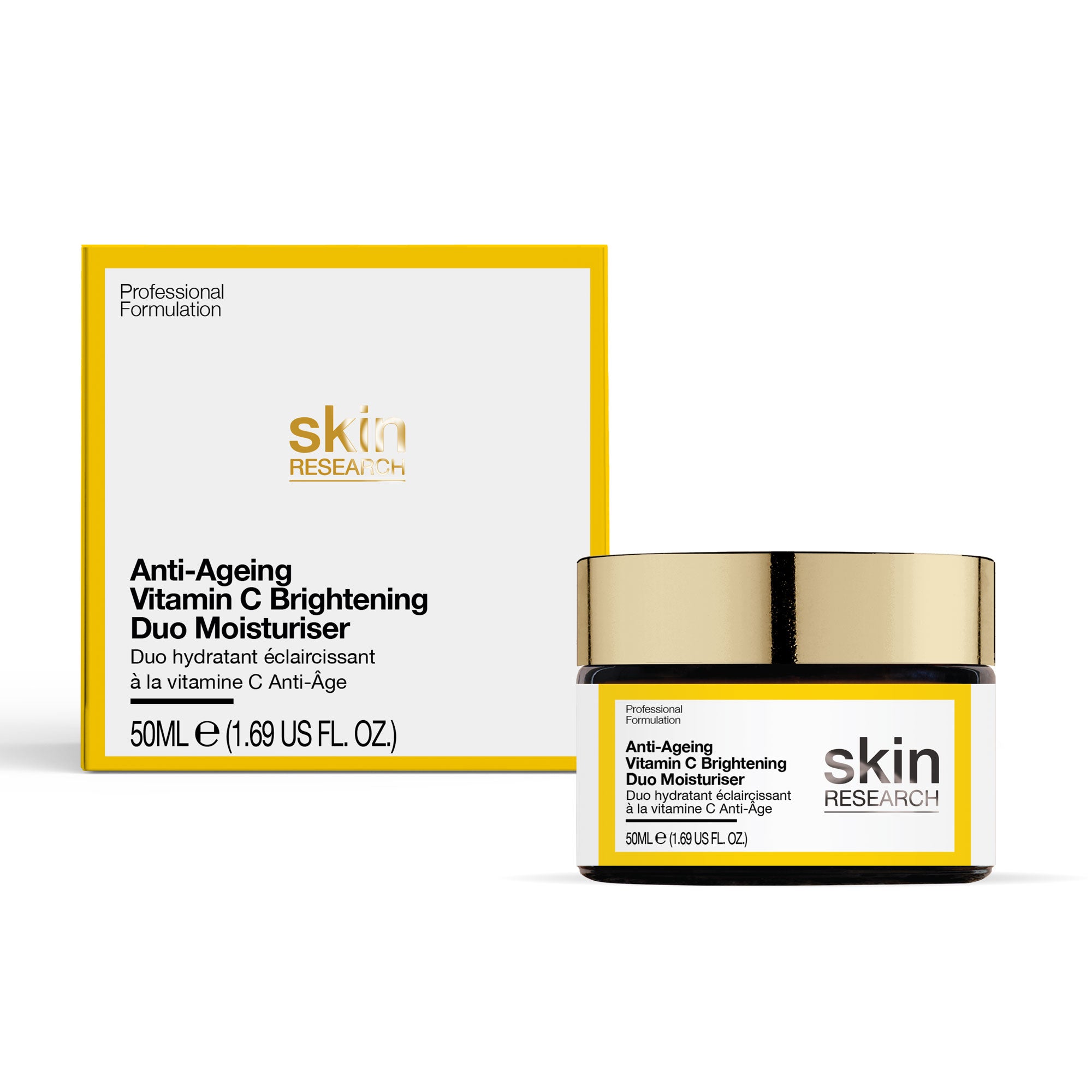 Skin Research Crema Dúo Iluminadora con Vitamina C Antiedad 50ml para Piel Radiante