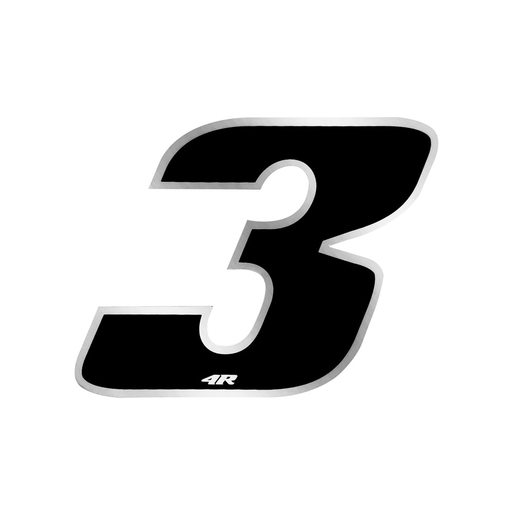 Moto Carrera Número Pegatina "4" Negro 65x85mm