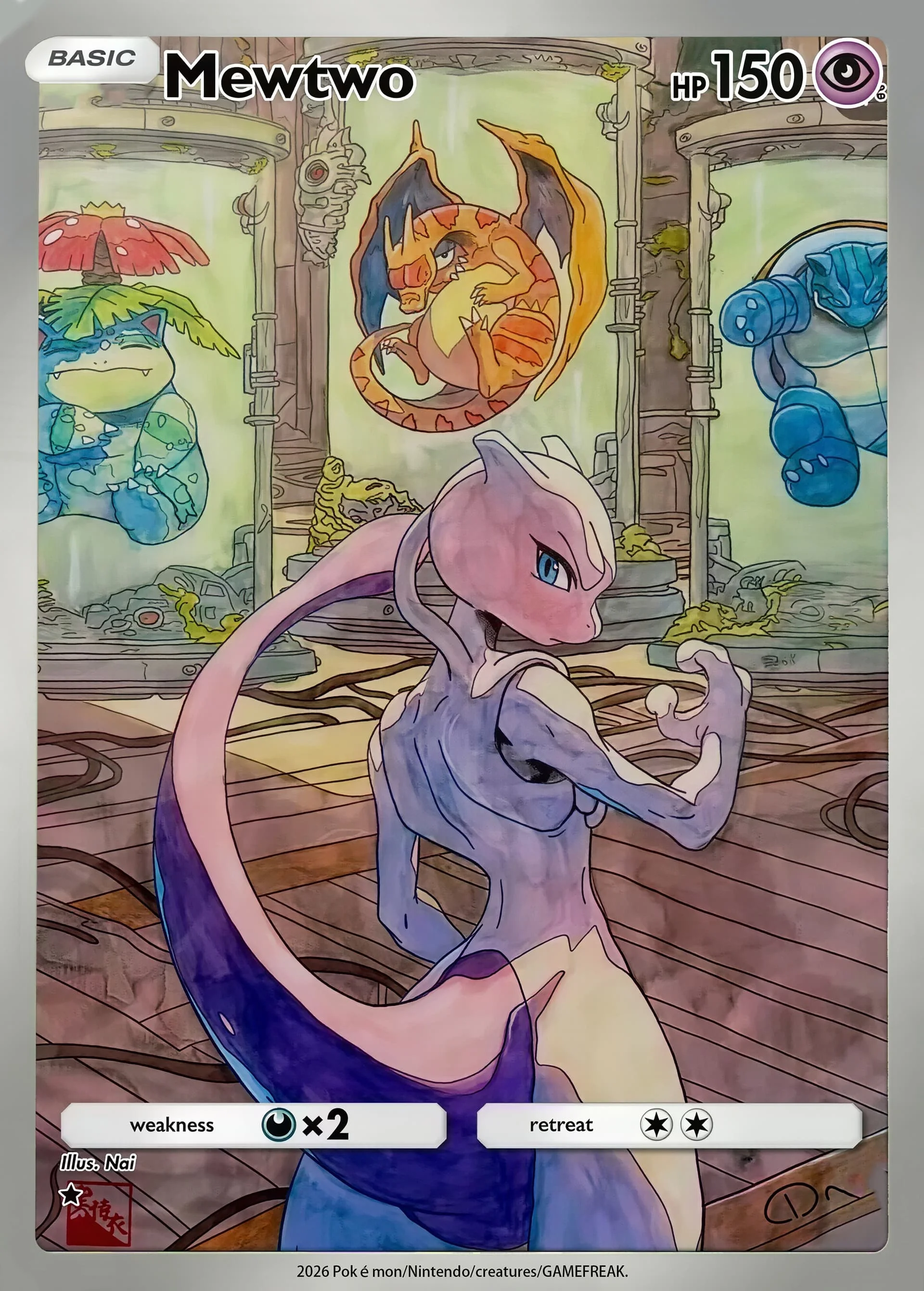Diy Self Pokemon Mewtwo Rayquaza Gyarados Psyduck Charizard Venusaur Blastoise Collect Trading Card Anime Cartoon Gift