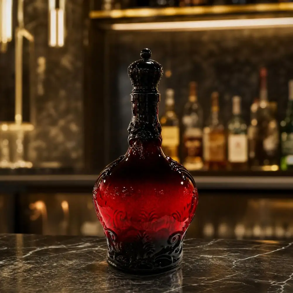 Crown-shaped Wine Stopper Castle Whiskey Decanter Glass Bottle Novelty Liquor Container for Home Bar Tasting for Collector