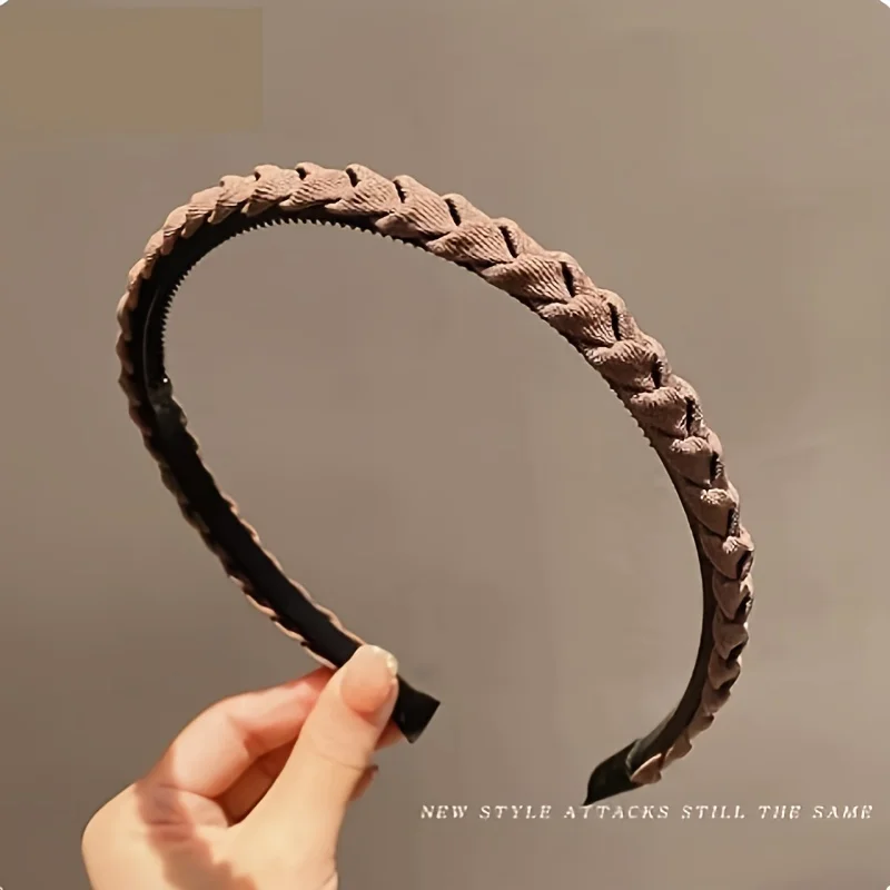 Fine woven cross twist headband, simple retro and durable, high cranial top headband, pressure hair clip.