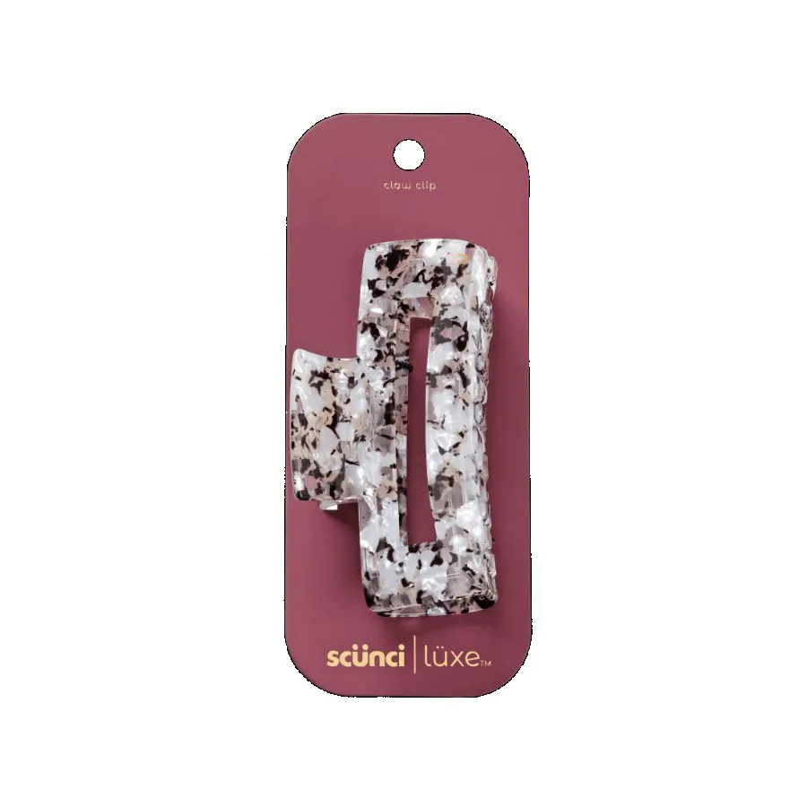 Luxe by Conair Claw Clip Black and White Marble with Gold-Tone Hinge 1 Count