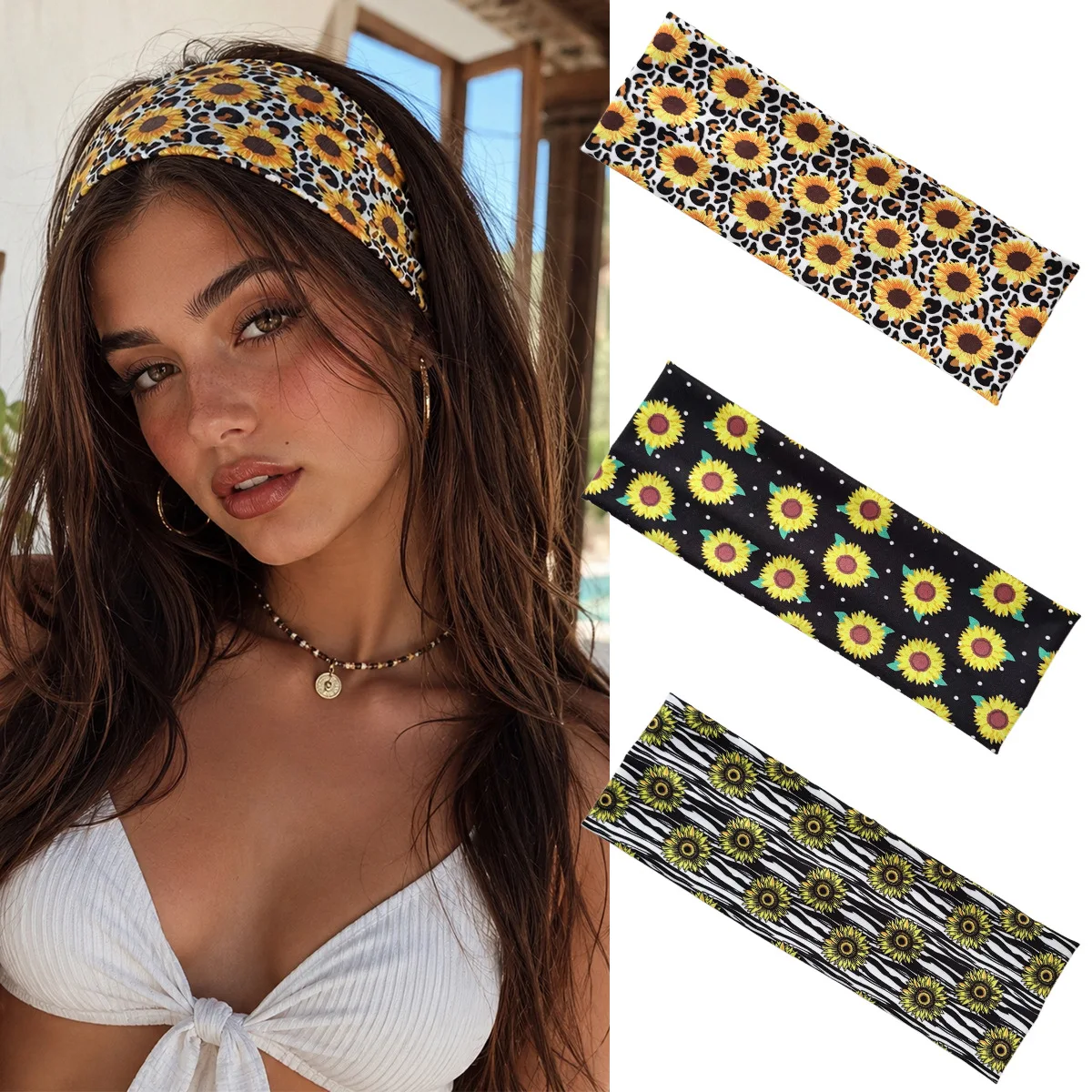 Trendy Leopard & Zebra Print Elastic Headband - Soft Stretchy Wide Hair Wrap for Women - Animal Print Yoga Headband for Gym, Running - Stylish Streetwear Hair Accessory