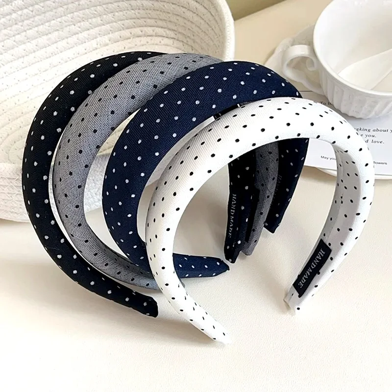 Polka Dot Sponge Thickened Headband Volume Boosting Padded Headband