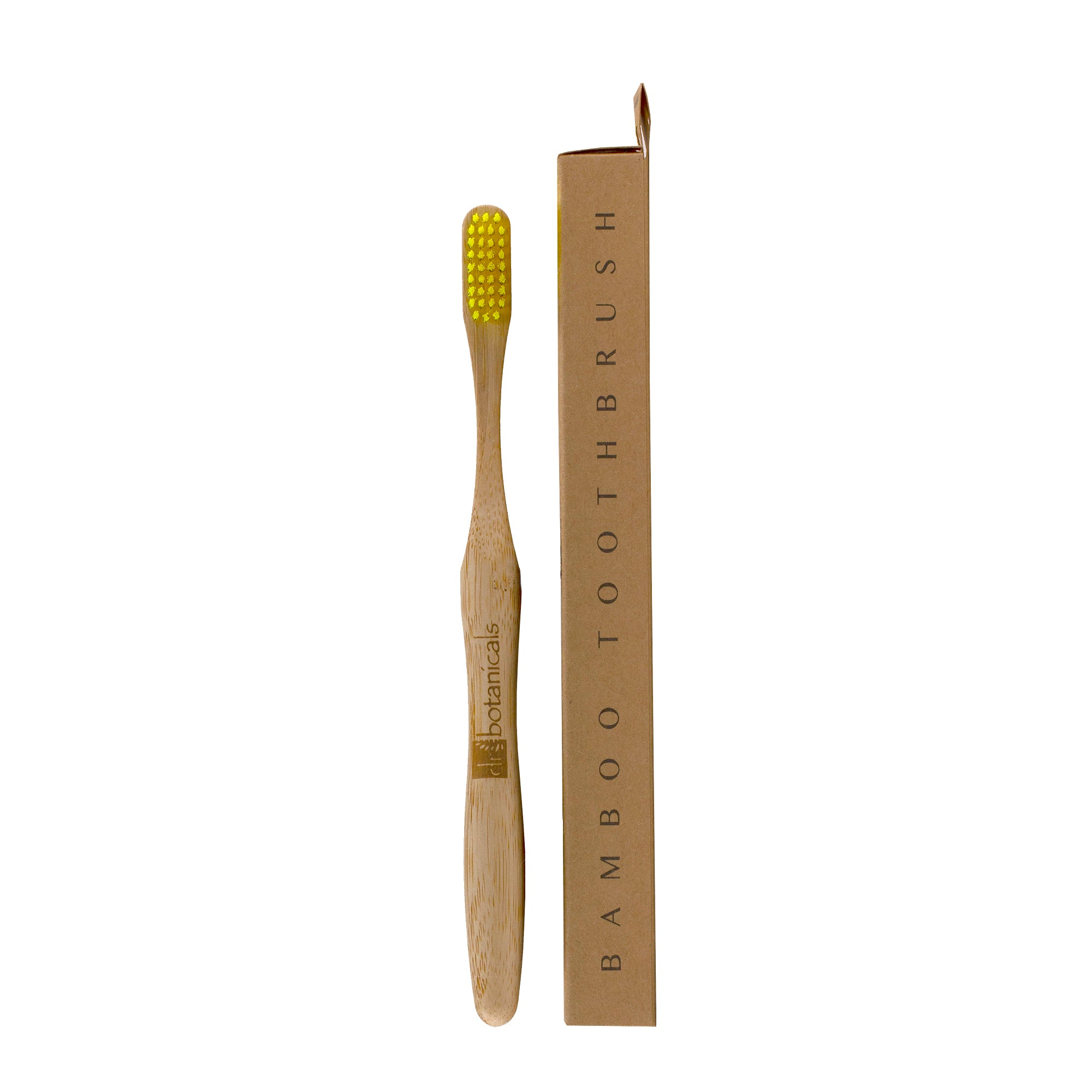 Dr. Botanicals Cepillo de Dientes de Bambú Ecológico Amarillo para Higiene Dental