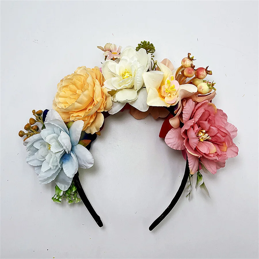 New Fashion personality Boho Flower Crowns Headband For Women Faux Floral Hairband Wedding Art Photography Hair Accessories