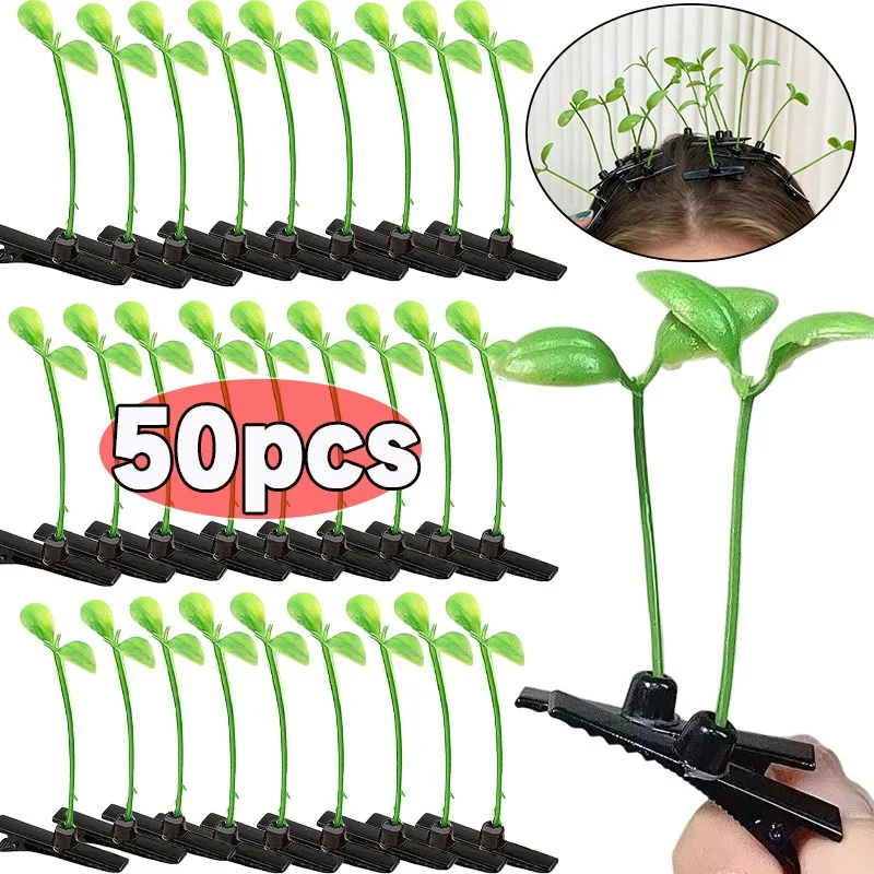 Duckbill Hair Clip Cute Plant Bean Sprout Green Resin Single Decor Daily Casual Girls Women All Season