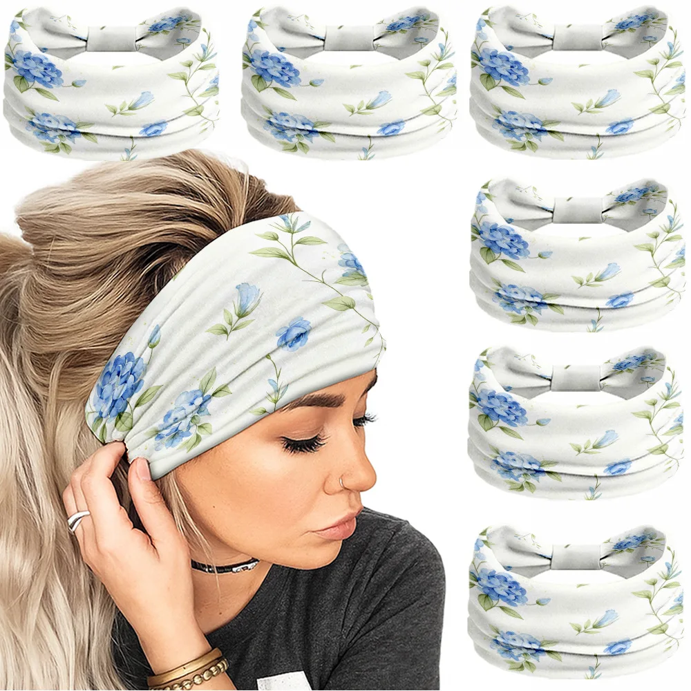 0322 women's headband headband claw-shaped elastic hairband wide and thick women's sports headband women's headband 6ps