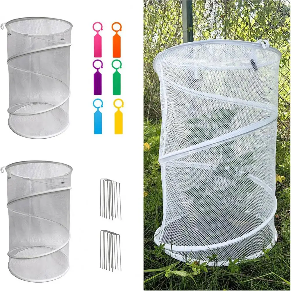 Mesh Garden Netting Pop-up Plant Netting Mesh Foldable Garden Protector Cover with Ground Stakes Vegetable Bird Protection