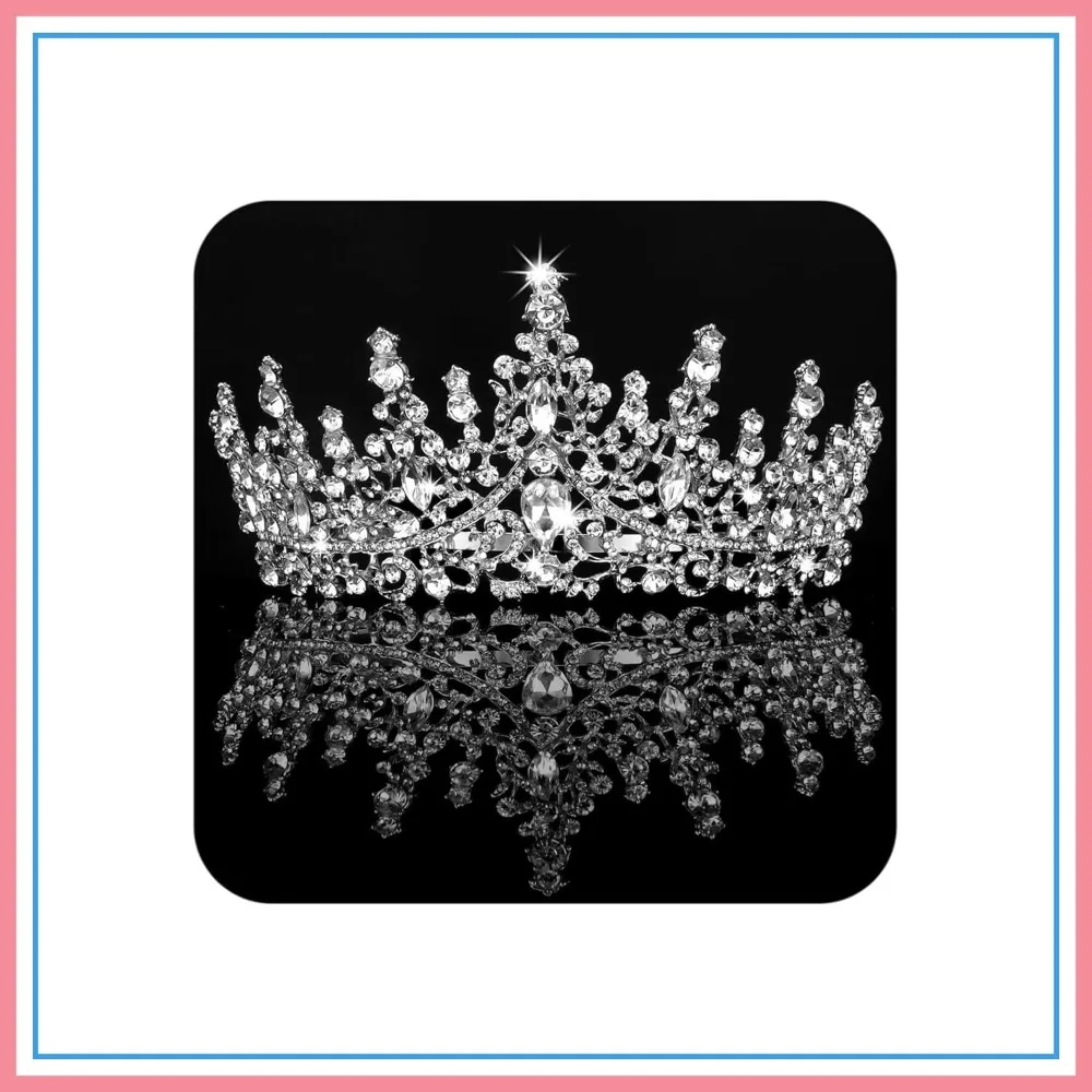 Crystal Queen Crown Rhinestone Tiara for Bride Wedding Hair Accessories Birthday Party Prom