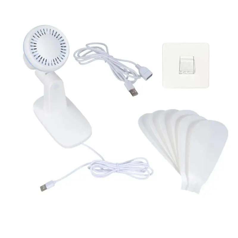 652F 5V USB Wall Mounted Fan With 39.37inch USB Cord Space Saving Design Quiet Operation For Bedroom Kitchen Bathroom