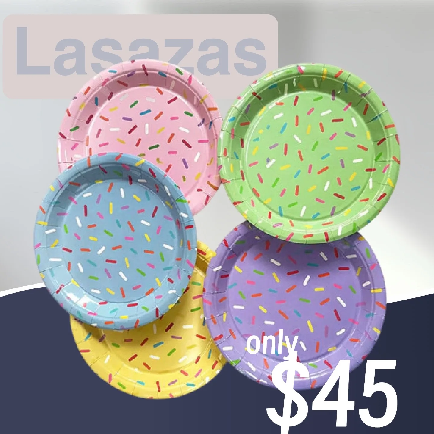 Birthday Party Paper Plates 7 Inch – Disposable Printed Dessert Plates with Matching Cups, Table Decor Supplies for Kids & Adult Celebrations