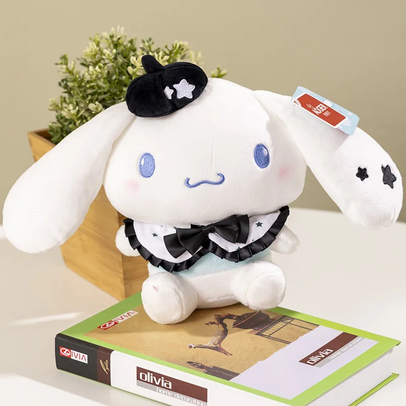 Hello Kitty Cinnamoroll Modern Black Series Cute Soft Plush Stuffed Toy Home Decoration Ornaments Holiday Gifts for Friends