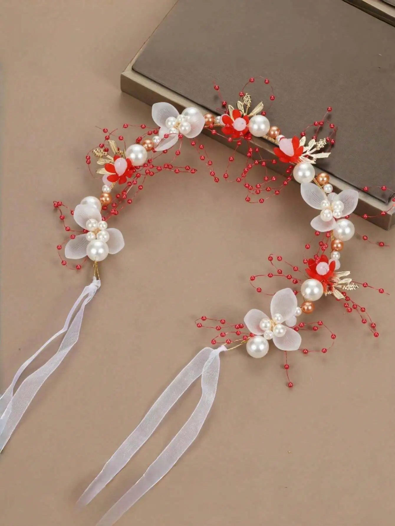 Girls' Floral Crown Headpiece, Princess Theme Party, Photography, Performance, Pink Flower Hairband Accessories