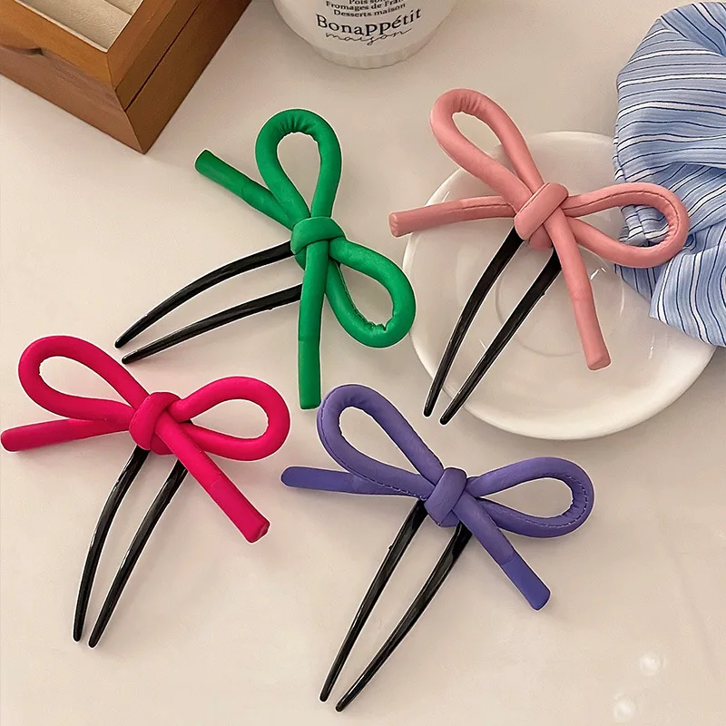 1pc Cute spring and summer hair accessories, U-shaped hairpin, meatball shaped hair accessories, high-end hair flowers
