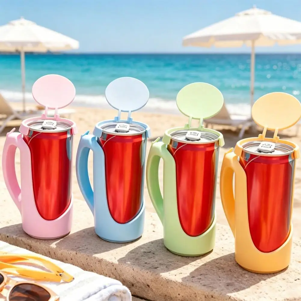 -free Cup Lid Reusable Snap-on Soda Cover Splash-proof Leak Guard for 11/12oz Sparkling Water Travel Cup Lid for Car for Drinks