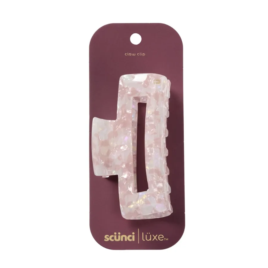 Luxe by Conair Acrylic Open Claw Clip Pink Marble Hair Accessory 1 Count