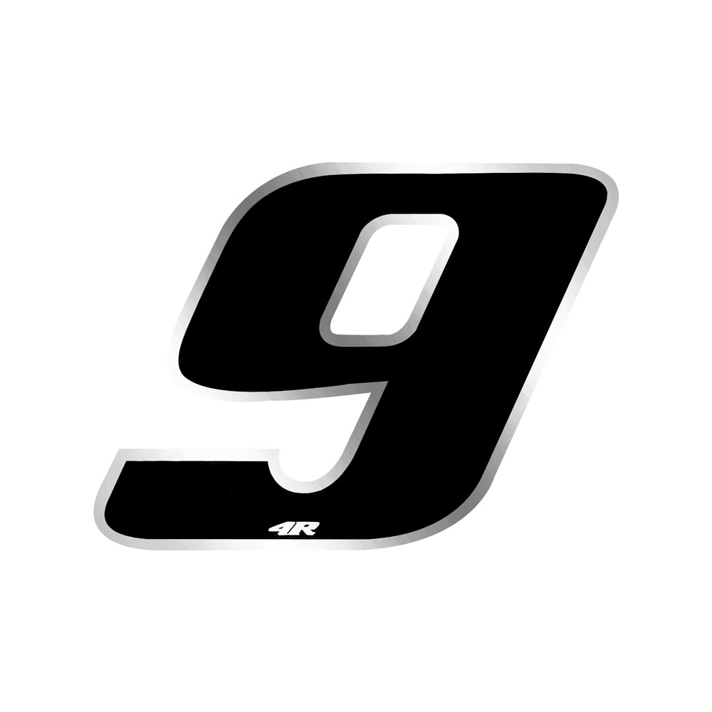 Moto Carrera Número Pegatina "9" Negro 65x85mm