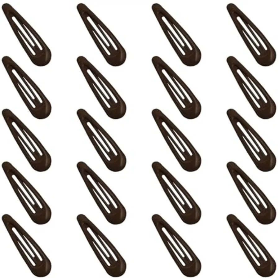 Snap Hair Clips for Women and Girls Water Drop Non Slip Hair Barrettes Heavy Coated Metal Brown Hair Clips Accessory 20 PCS 1.8