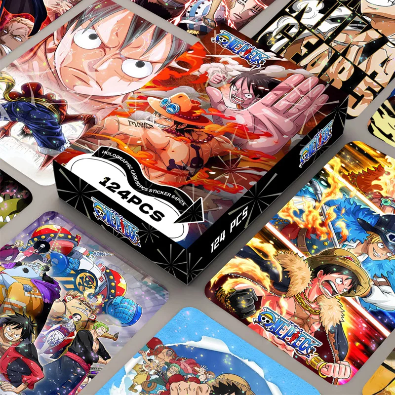 124Pcs/Box One Pieces Lomo Cards Luffy Photocard Double Sided Zoro Nami Print Photo Collection Postcards Collection Toys Gifts