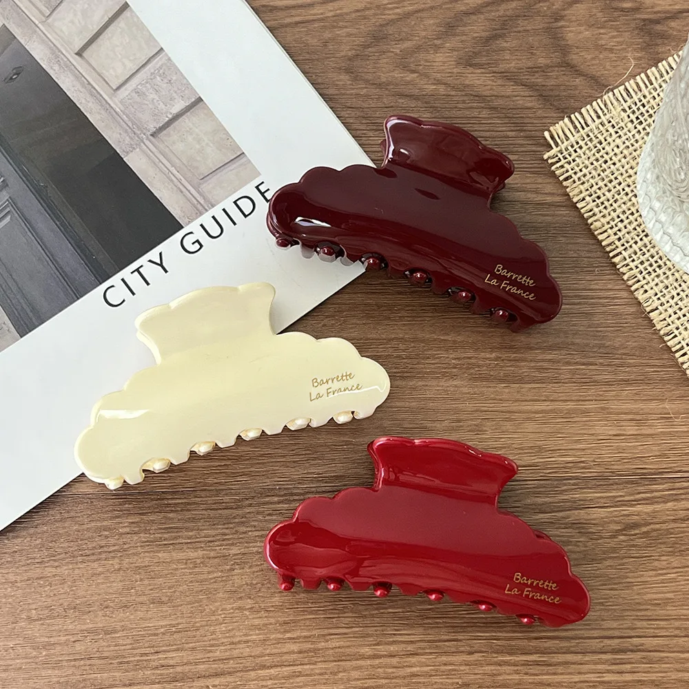 French Women's Hair Clips Elegant Acetate Hair Claw Medium Size Sweet Shark Clip Exquisite Girl Hairs Accessories Headwear