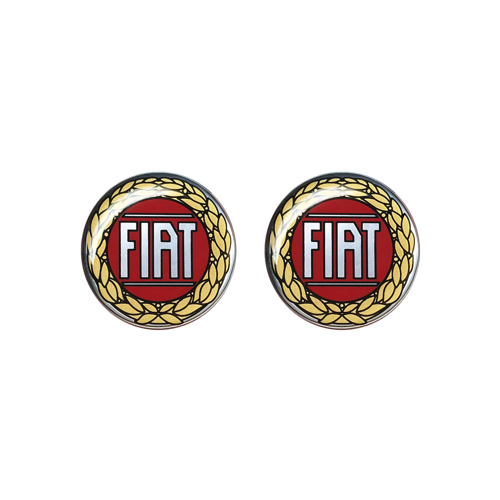 Fiat 3D Logo Oficial Rojo Vintage Pegatina, 12mm, 2 piezas