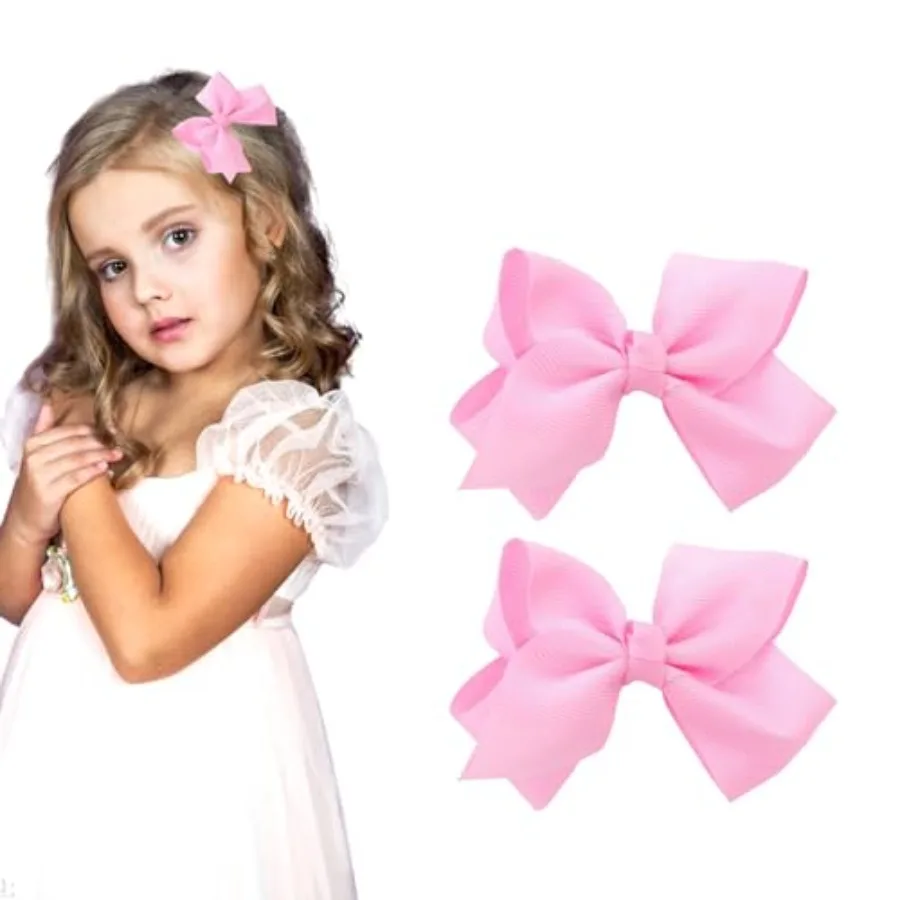 3 Inch Hair Bow Clips for Girls - Set of 2