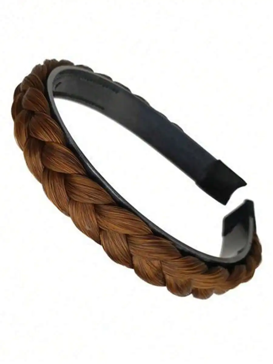 1/2pcs Anti-Slip Fishbone Braid Wig Headband, All-In-One Headpiece For Women, Fried Dough Twist Braid Headband, Headband, Hair