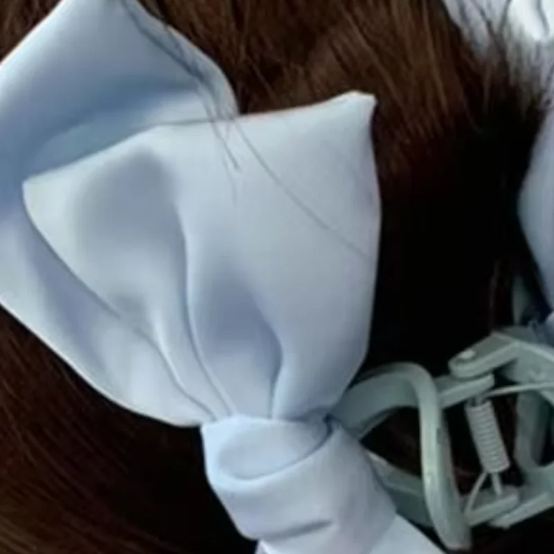 Super Large Hair Grip Satin Bow Decor Anti-Slip Design Clip Back Head Shark Hair Claw Holiday Travel Beach Accessory