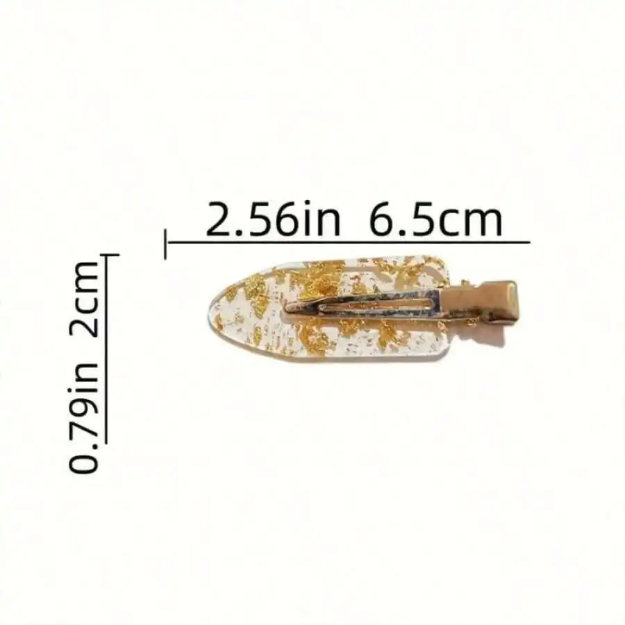 Shiny Gold Tone Hair Clips For Women Delicate Barrettes Hair Accessories