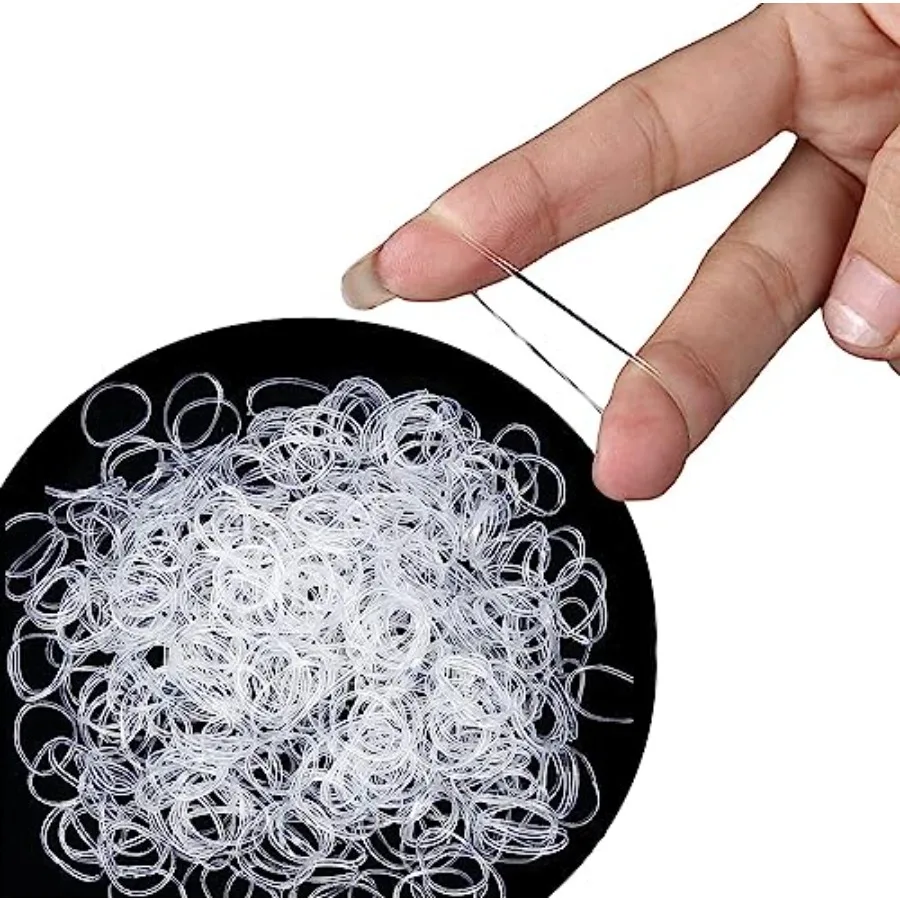 Limited-time offer 250x Clear Hair Elastics, Clear Rubber Bands For Hair Ties For Thin Hair, Mini, Plastic