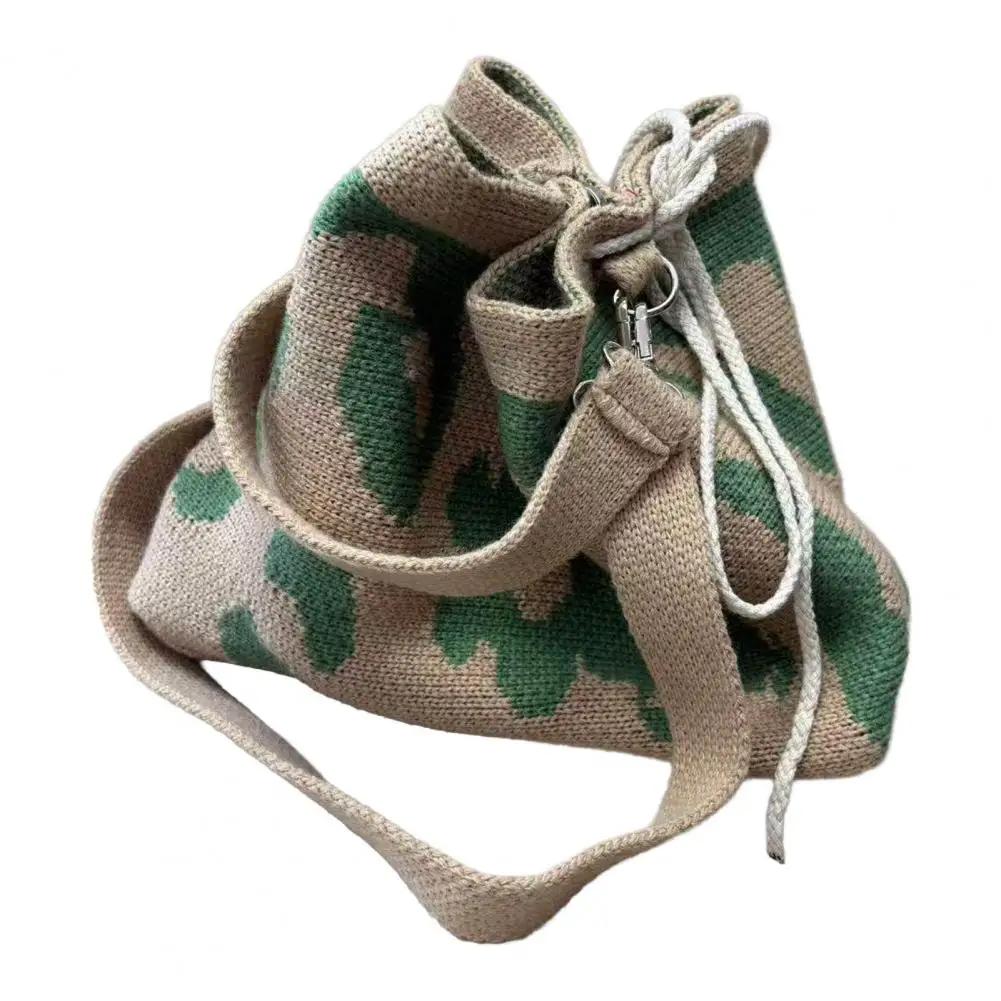 Cotton Yarn Handbag Flower Tote Boho Striped Handbag Crossbody Shoulder Bag Crocheted Floral Purse for Women Vacation Street