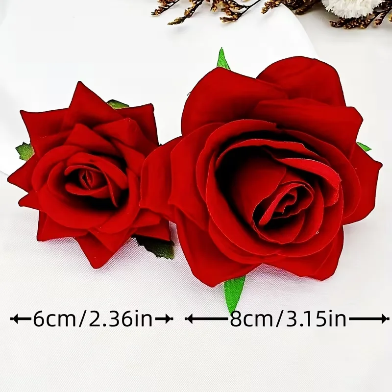 A fashionable and elegant rose-like hairpin, perfect for Valentine's Day dinner party decoration. hair clips for women rhinestone hair pin