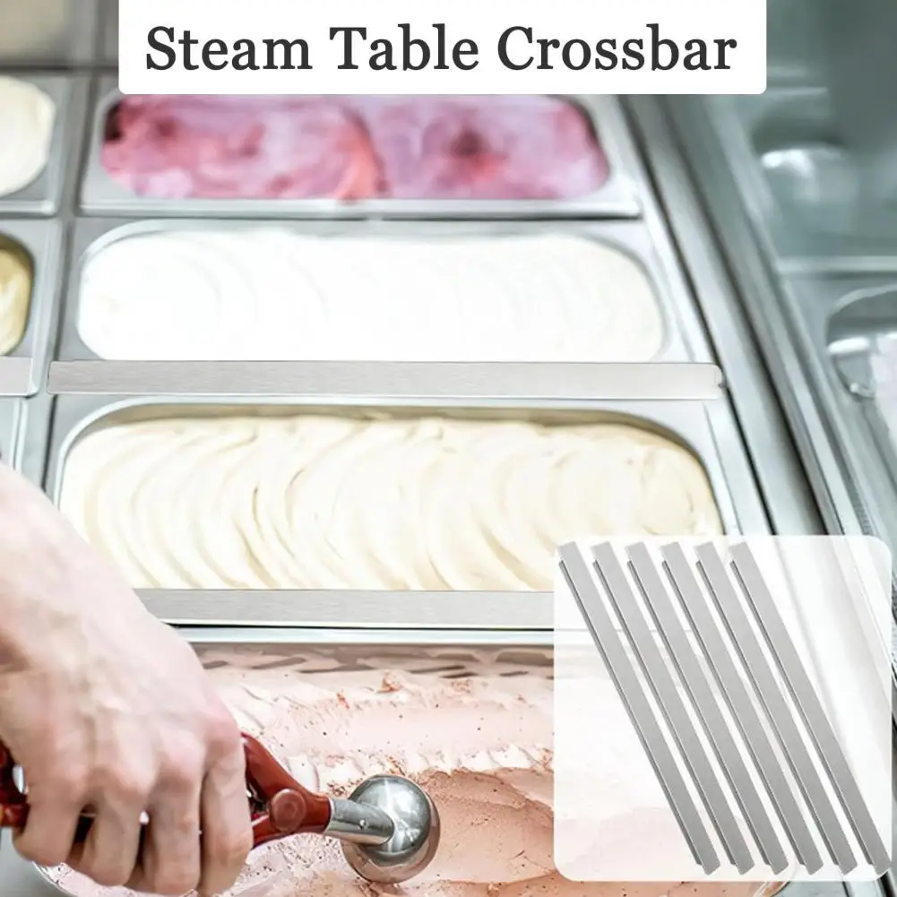 Table Crossbar 4pcs Stainless Steel Table Adapter Bars Grade Food Pan Dividers Metal Food Prep Accessories for Restaurants Hotel