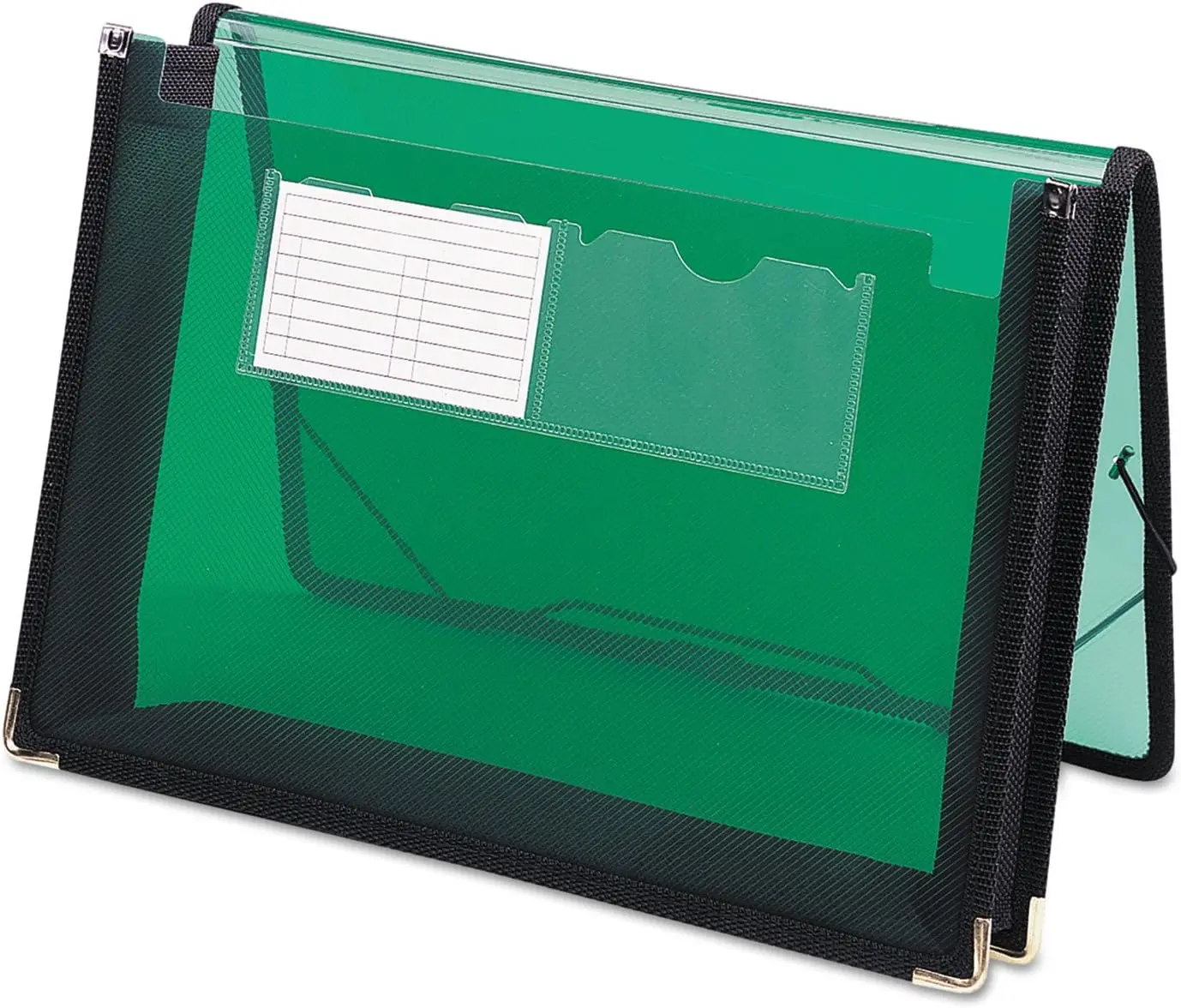 Poly Expanding File Wallet, Letter Size, 2-1/4" Expansion, Flap & Cord Closure, Translucent Green